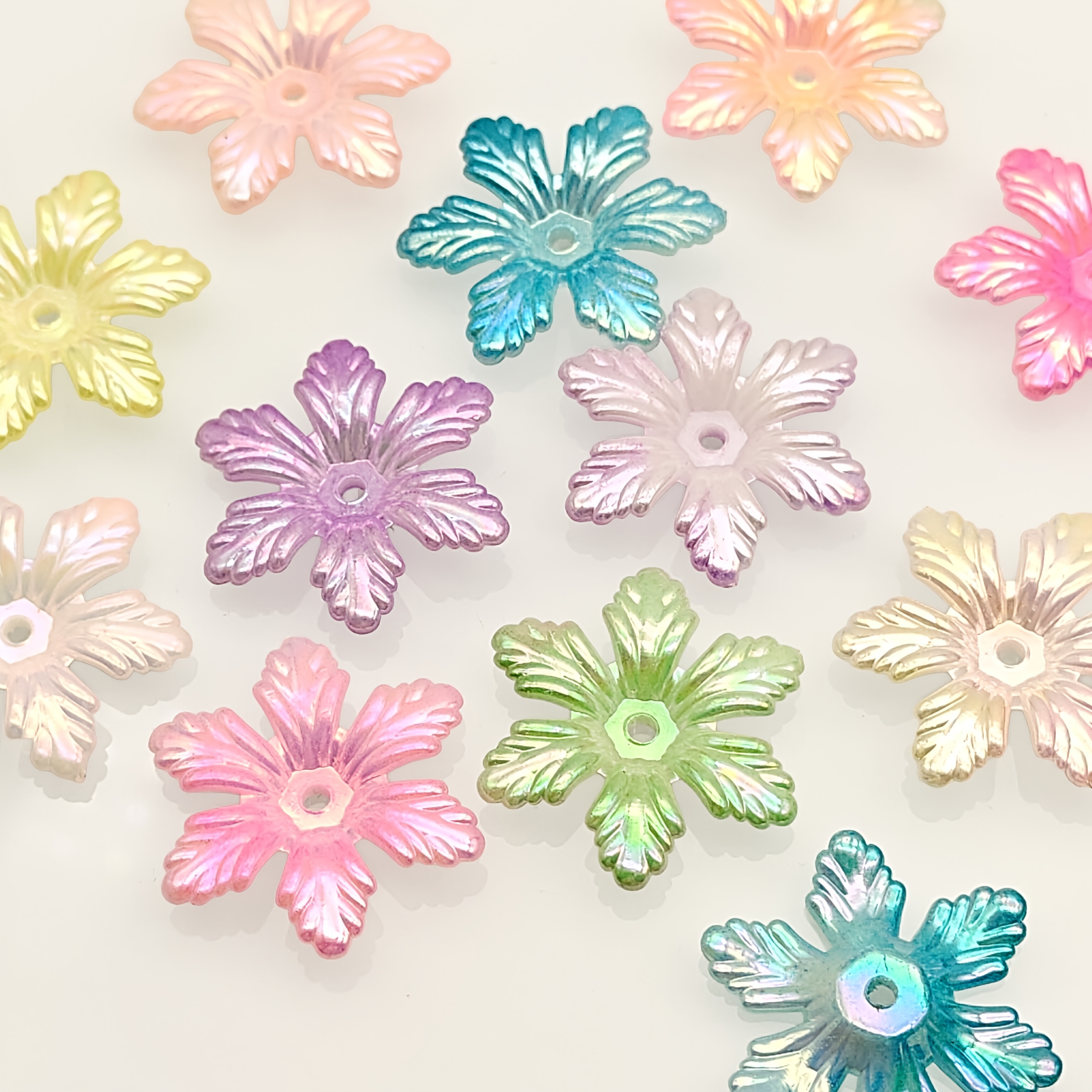 44pcs Acrylic Flower Beads for DIY Jewelry Making